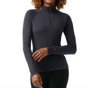 Smartwool Classic Thermal Merino Base Layer 1/4 Zip Charcoal